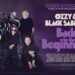 Poster for the film Ozzy & Black Sabbath: Back to the Beginning, showing the band posing around a black bat-winged throne on a purple background
